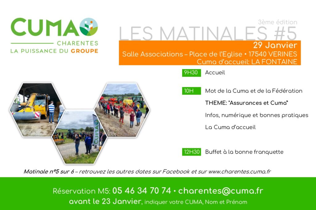 Programme de la matinale cuma la fontaine 29 janvier 2025